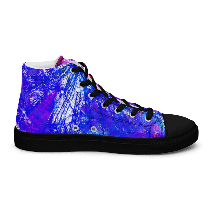Abstract Bright Neon Dandelion Seeds Women's Canvas High Top Shoes product image (8)
