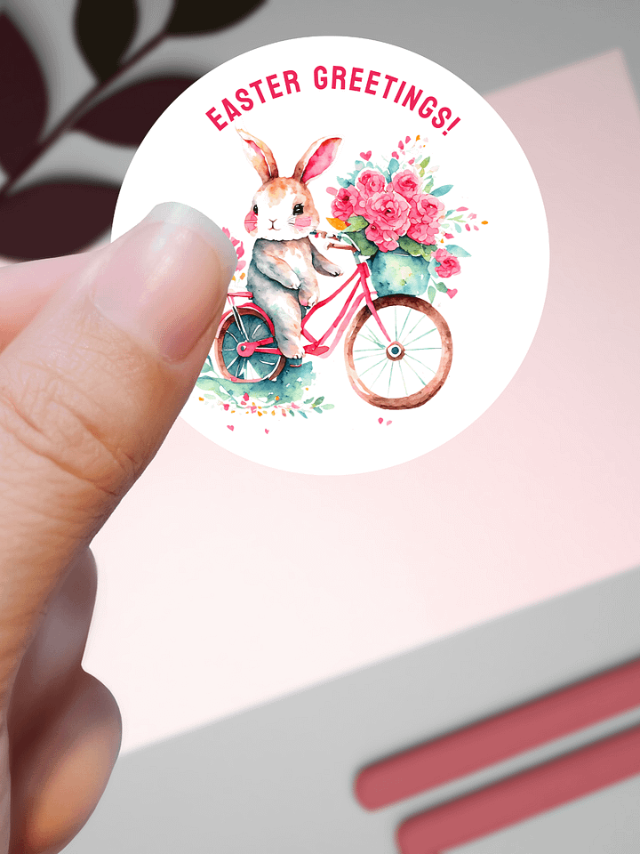Easter Greetings Bunny Riding Floral Bike product image (1)