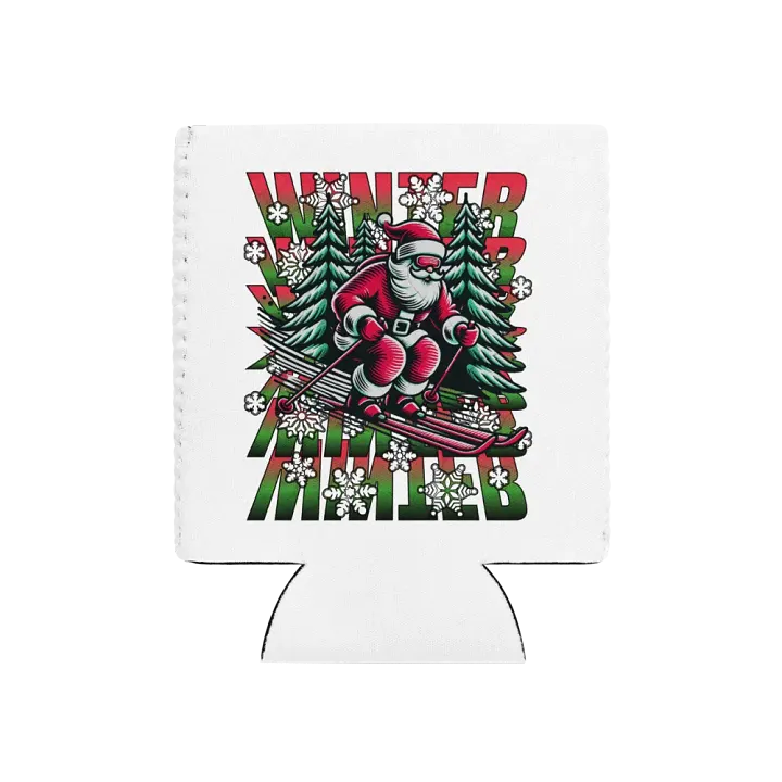 Winter Santa Skiing Adventure Can Cooler product image (1)