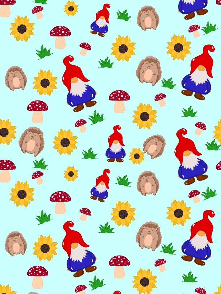 Gardening with my Gnomies Pattern Digital Insert for Clear Kindle Cover product image (1)