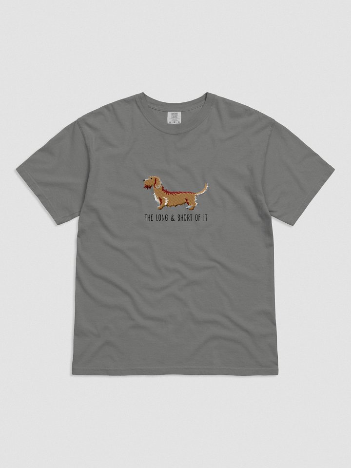 The Long & Short of It T-Shirt(Embroidered) of a Wirehaired Dachshund(Tan) product image (2)