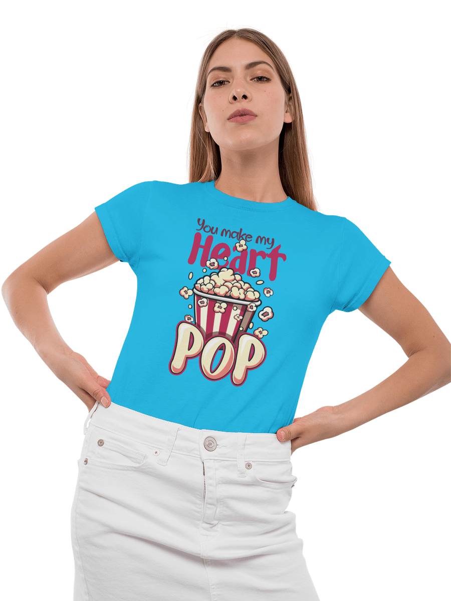 You Make My Heart Pop - Valentine’s Day T-Shirt for Movie-Loving Women product image (16)