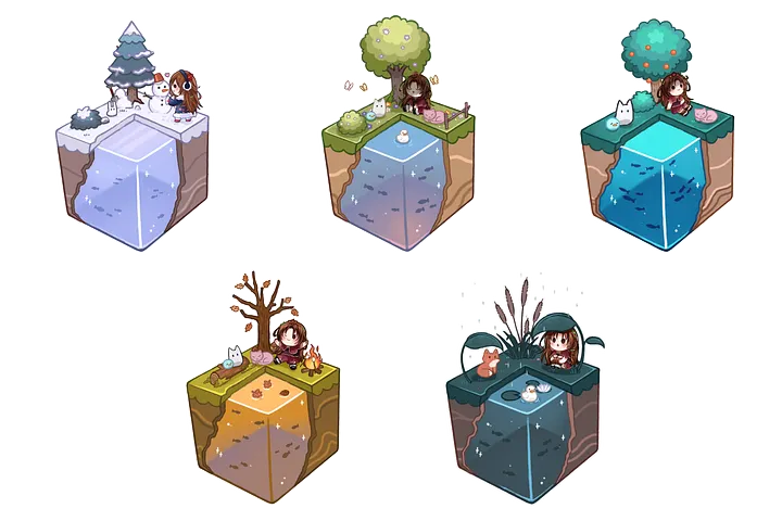 Fridge Magnet - Seasons of Smol - SET BUNDLE product image (2)