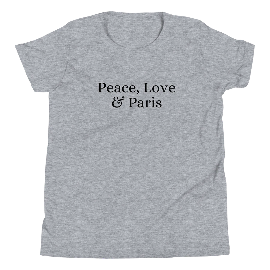 Peace, Love and Paris Youth T-Shirt | Black Ink product image (86)