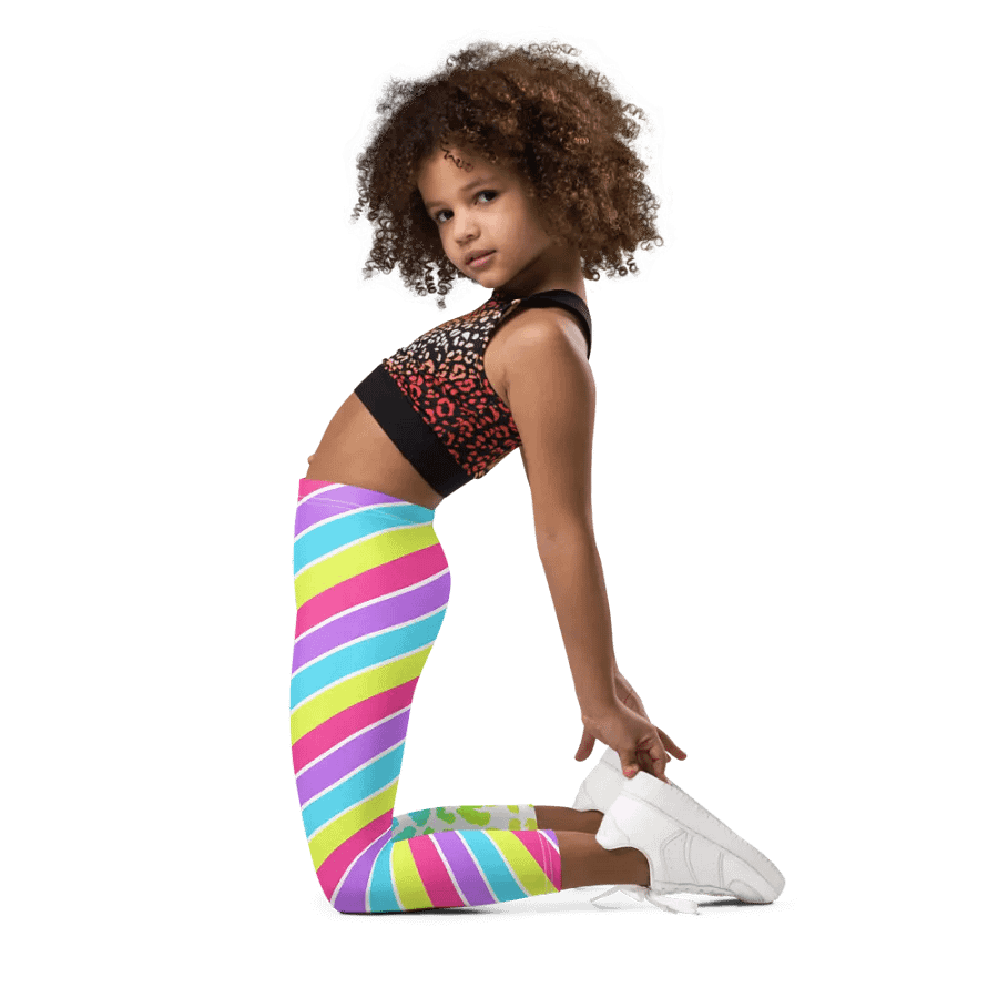 Super Fun Leggings for Girls with stripes, Leopard Collection product image (5)