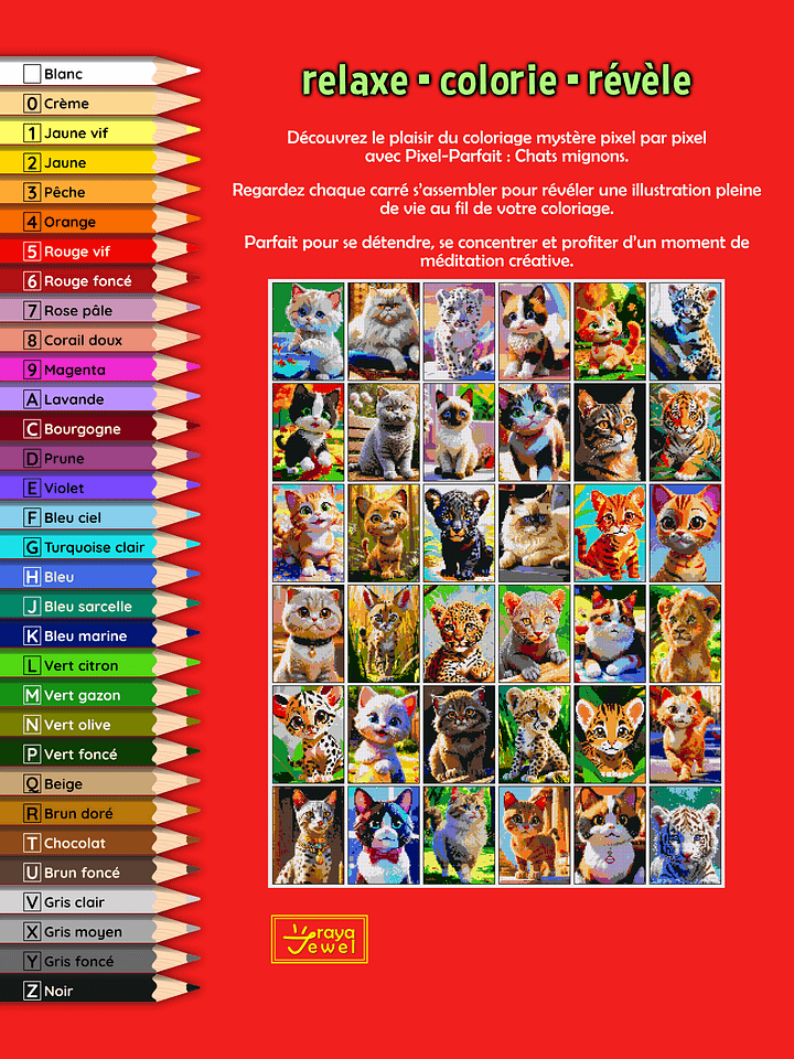 Pixel-Parfait: Chats mignons - Coloriage pixel mystère numéroté | Livre à imprimer product image (2)