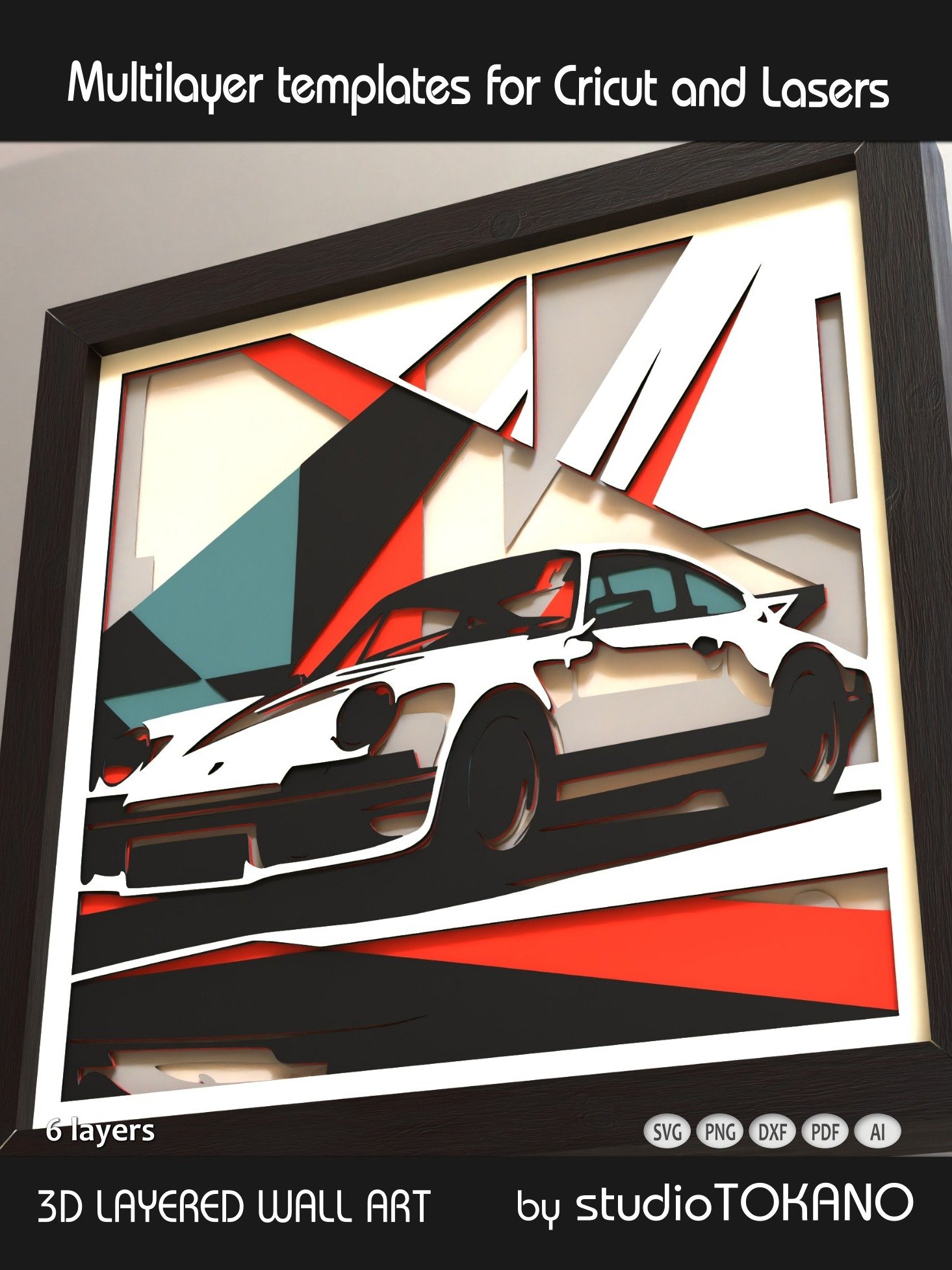 Porsche Shadow Box SVG product image (4)