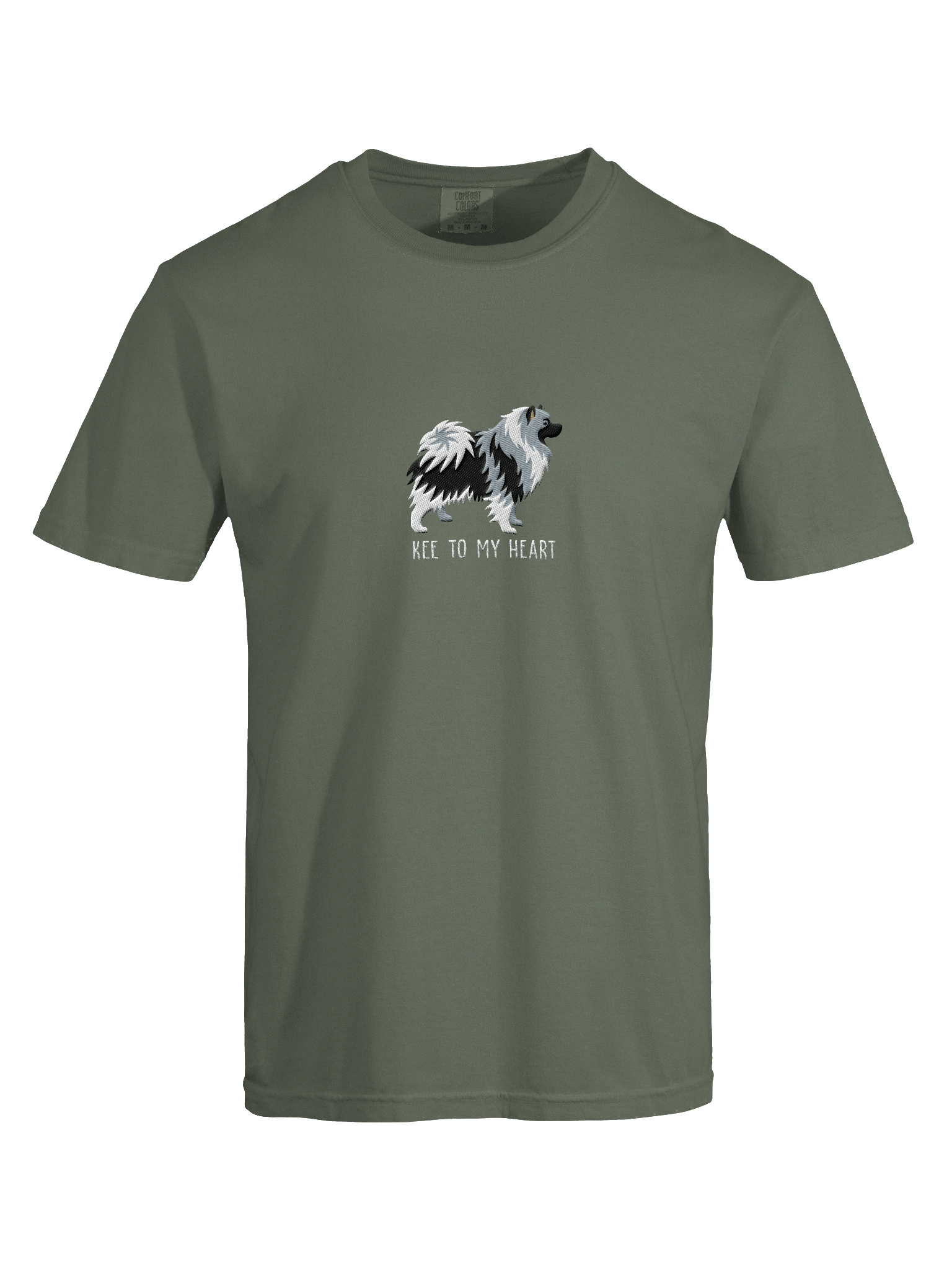 Kee to My Heart T-Shirt(Embroidered) of a Keeshond(Black & White) product image (27)