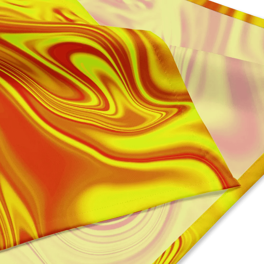 Bandana - Yellow and Red Digital Fluid Art product image (6)