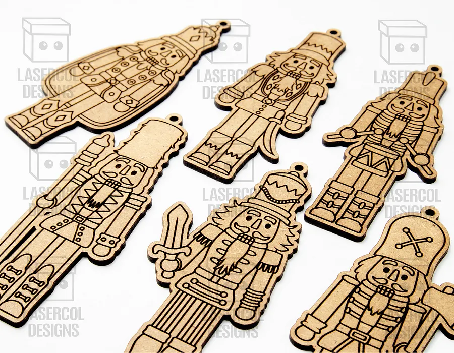 Christmas Nutcrackers Ornaments (6 Styles) - Laser Cut Files product image (6)
