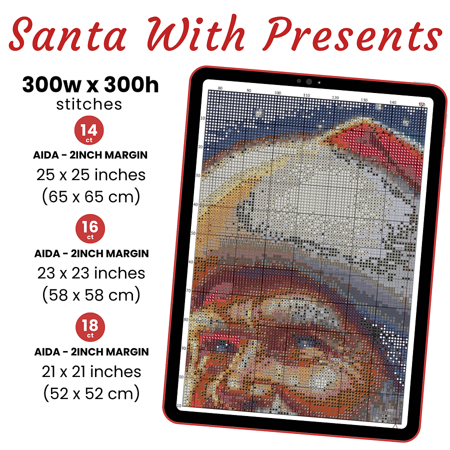 Santa with Presents Cross Stitch Pattern product image (2)