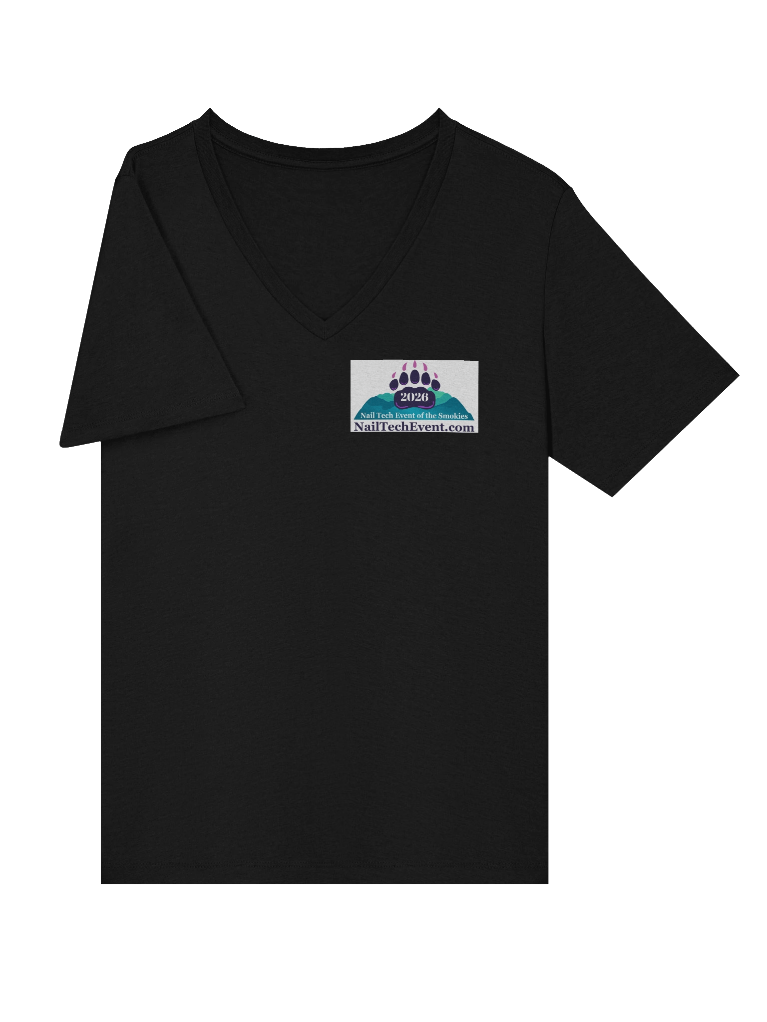 2026 Smokies Nail Tech Relaxed V-Neck Tee (white logo) product image (5)