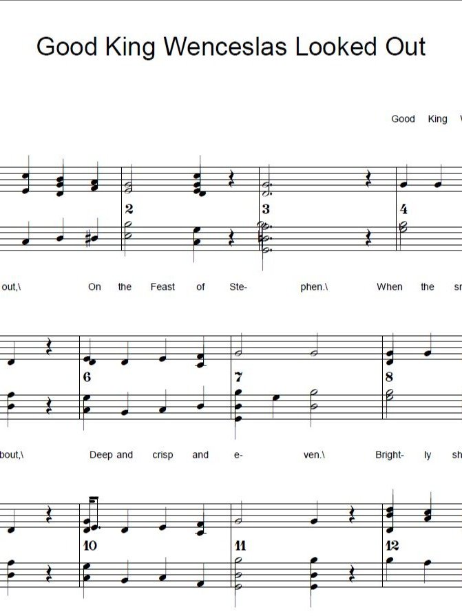 Good King Wenceslas Looked Out - Christmas - Piano sheet music product image (1)
