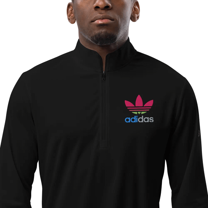 Adidas Pink Leaves Quarter-Zip Pullover product image (1)