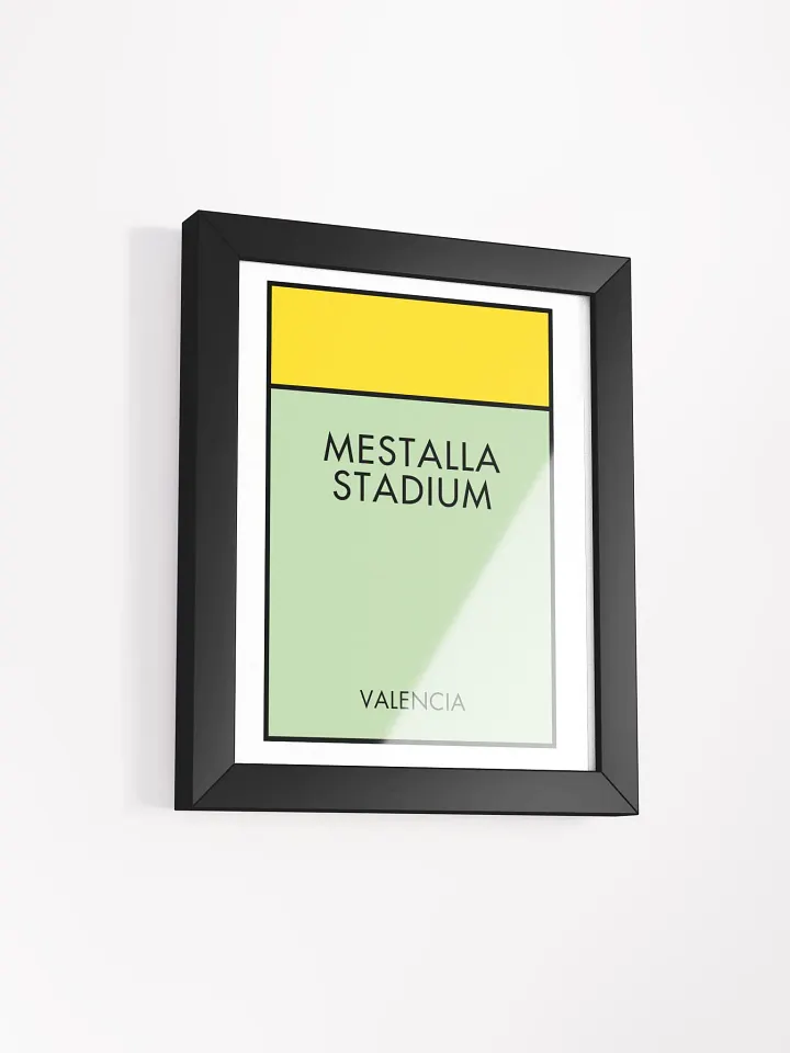 Mestalla Stadium Valencia Monopoly Title Art Framed Print product image (1)
