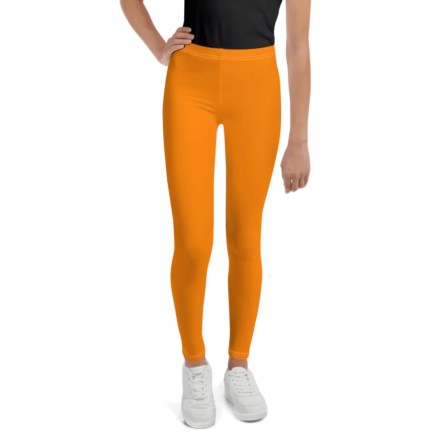 Youth Plain Color Orange Leggings product image (1)