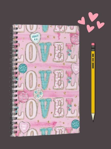 Pastel Water-colored Love Spiral Notebook product image (1)