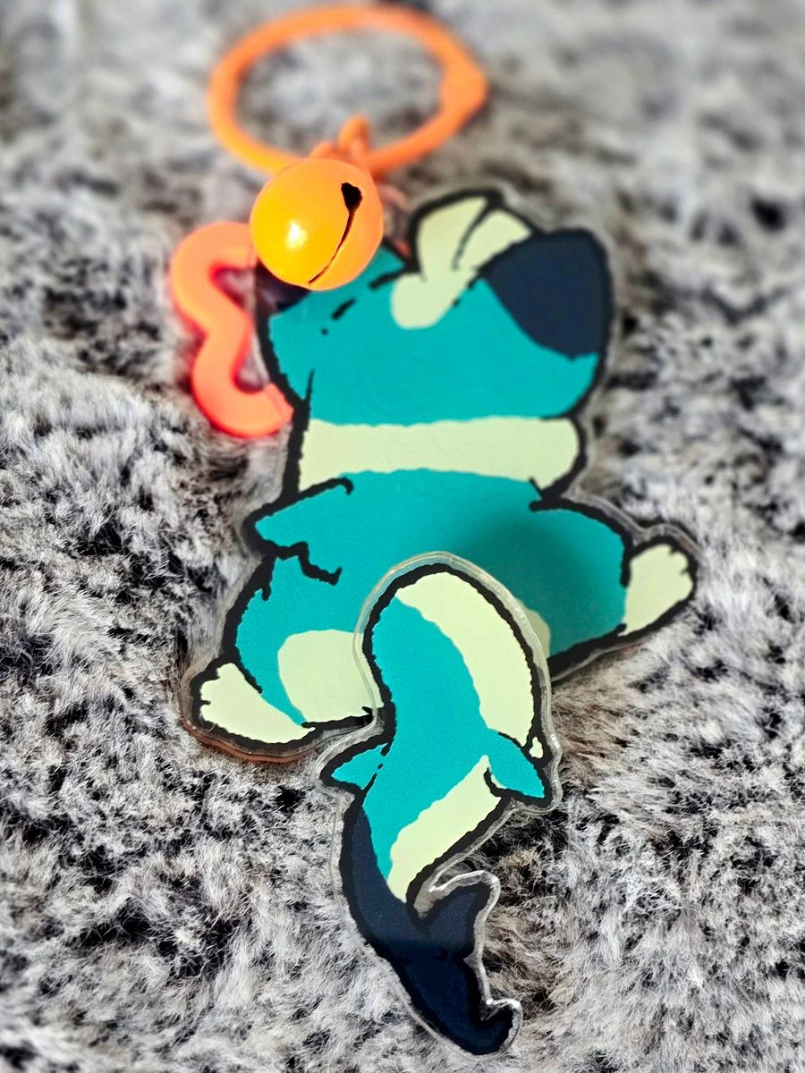 Cork Acrylic Keychain with Wagging Tail product image (3)