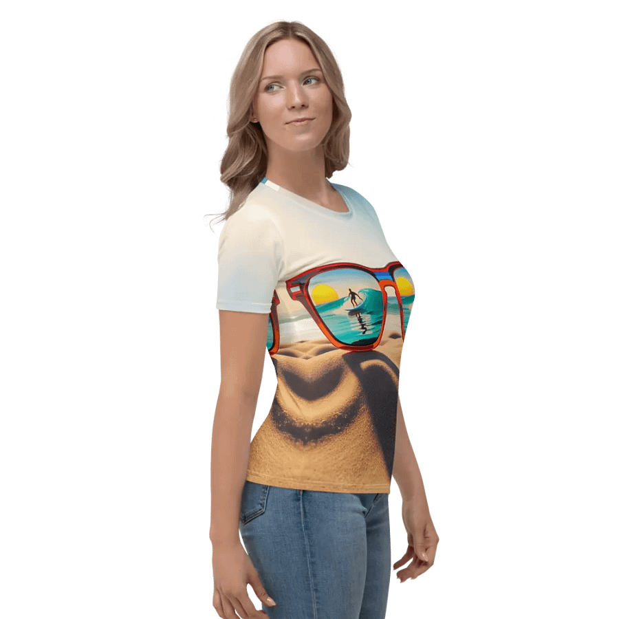 Surfing Sunset Reflection Women's T-Shirt product image (4)