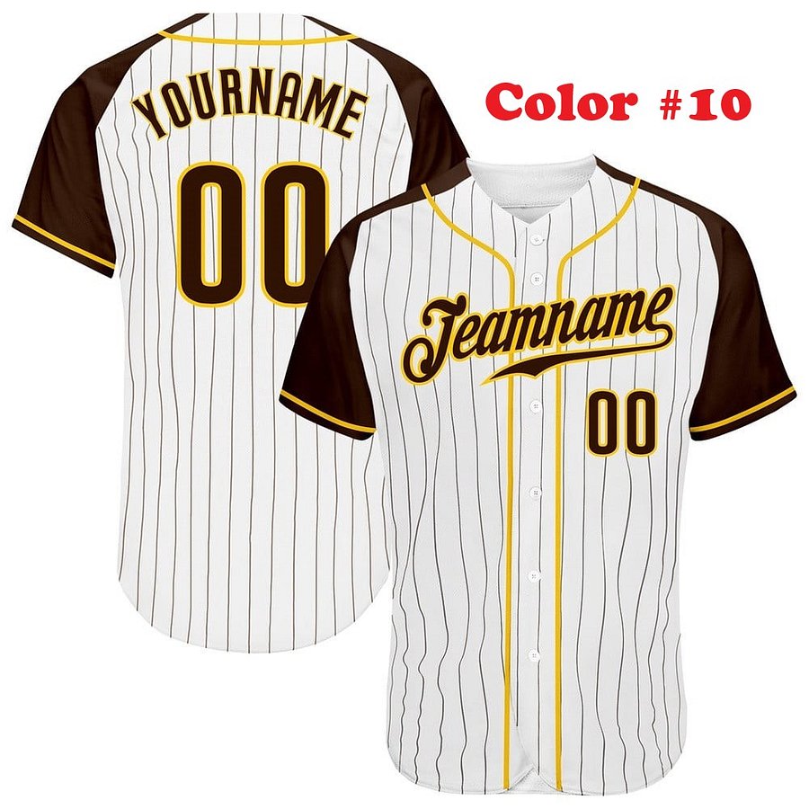 Authentic Baseball Jersey, Custom Baseball Jersey, Personalized Sport Jersey, Straight Lines 2 Colors Body and Sleeve product image (5)