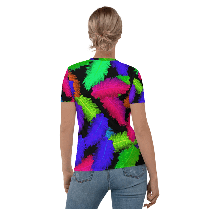 Abstract Feathers Pattern Ladies T Shirt product image (2)