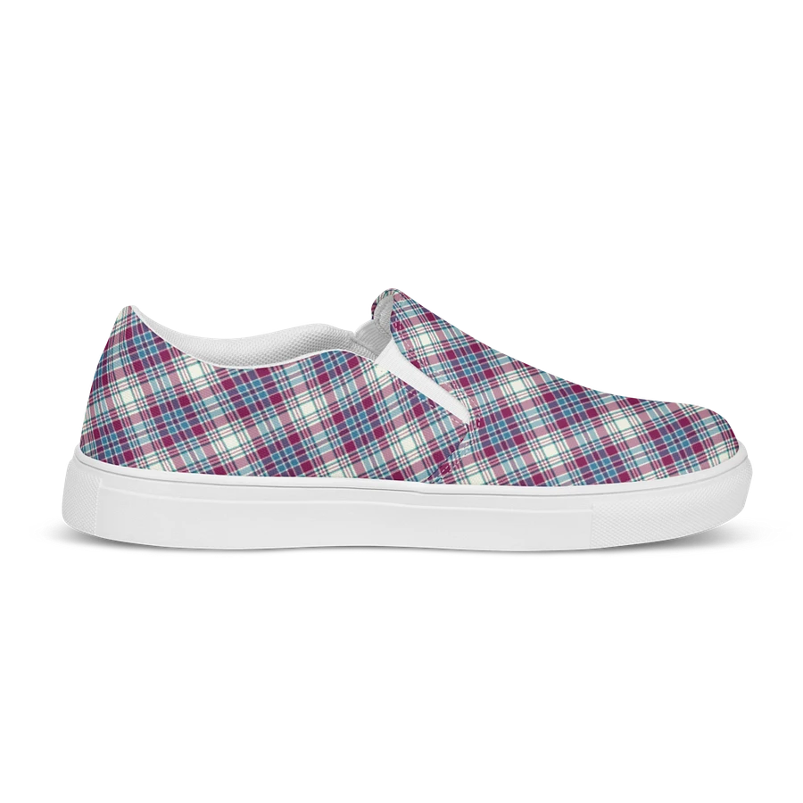 Turquoise and Magenta Plaid Women's Slip-On Shoes product image (5)