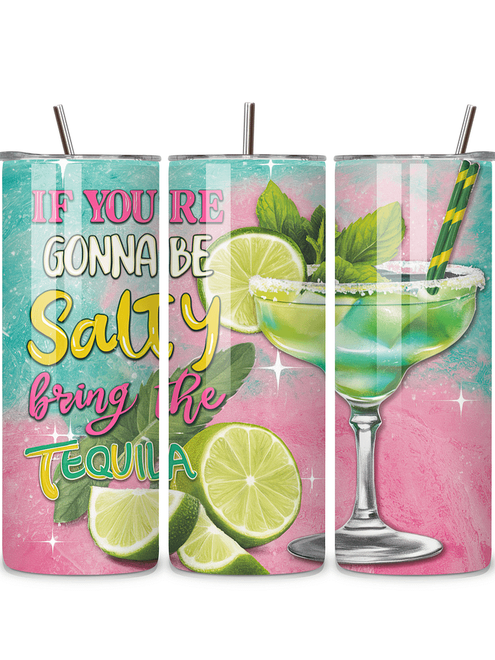Tequila Vibes 20oz Skinny Tumbler with Metal Straw, Double-Walled Insulated Stainless Steel Tumbler for Hot & Cold Drinks product image (1)