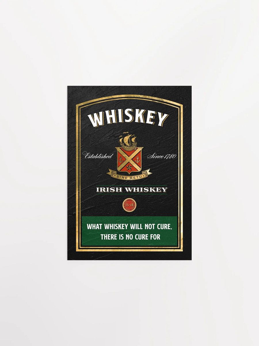 What whiskey will not cure, there is no cure for / Jameson — Whiskey gold blackboard with quote product image (6)