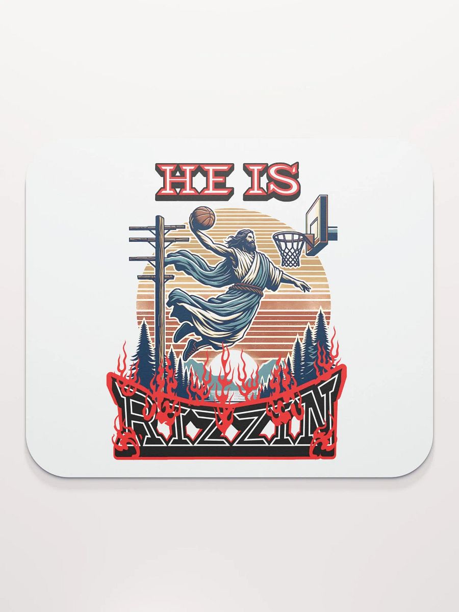 He Is Rizzin Basketball Jesus Rising Icon Mouse Pad product image (1)