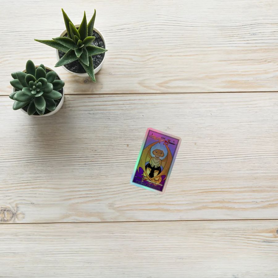 Day of the Dragon Tarot Card Holographic Sticker product image (10)