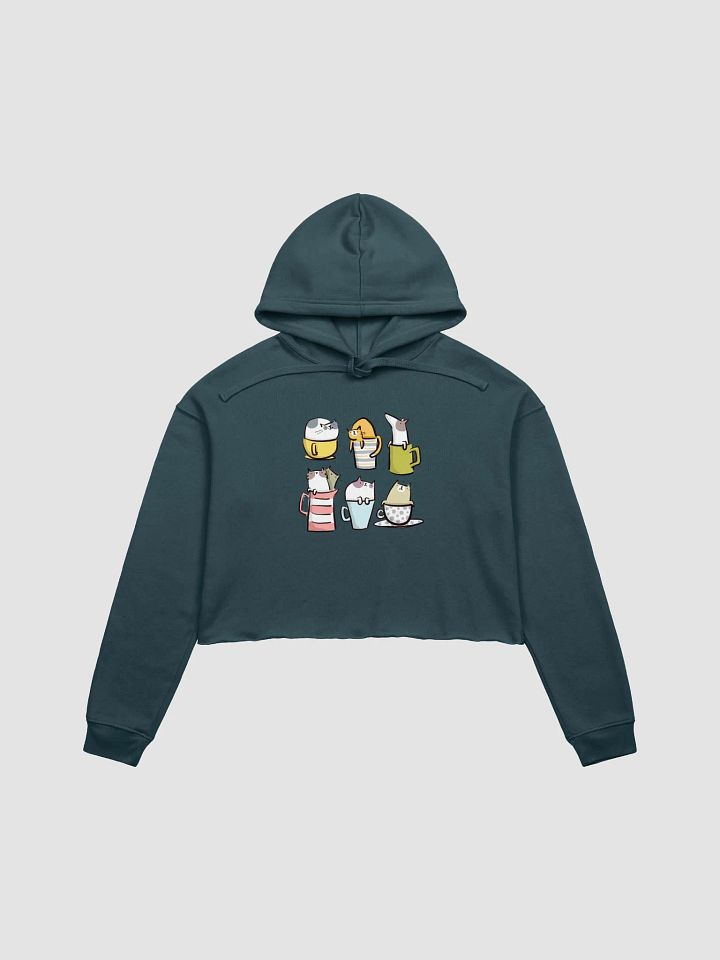 Cute Cat Mug Collection Crop Hoodie product image (2)