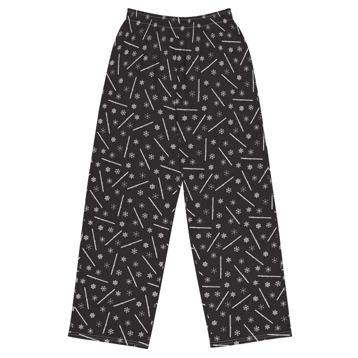 C Flute - Flutes and Snowflakes Unisex Wide-Leg Pajama Pants product image (1)