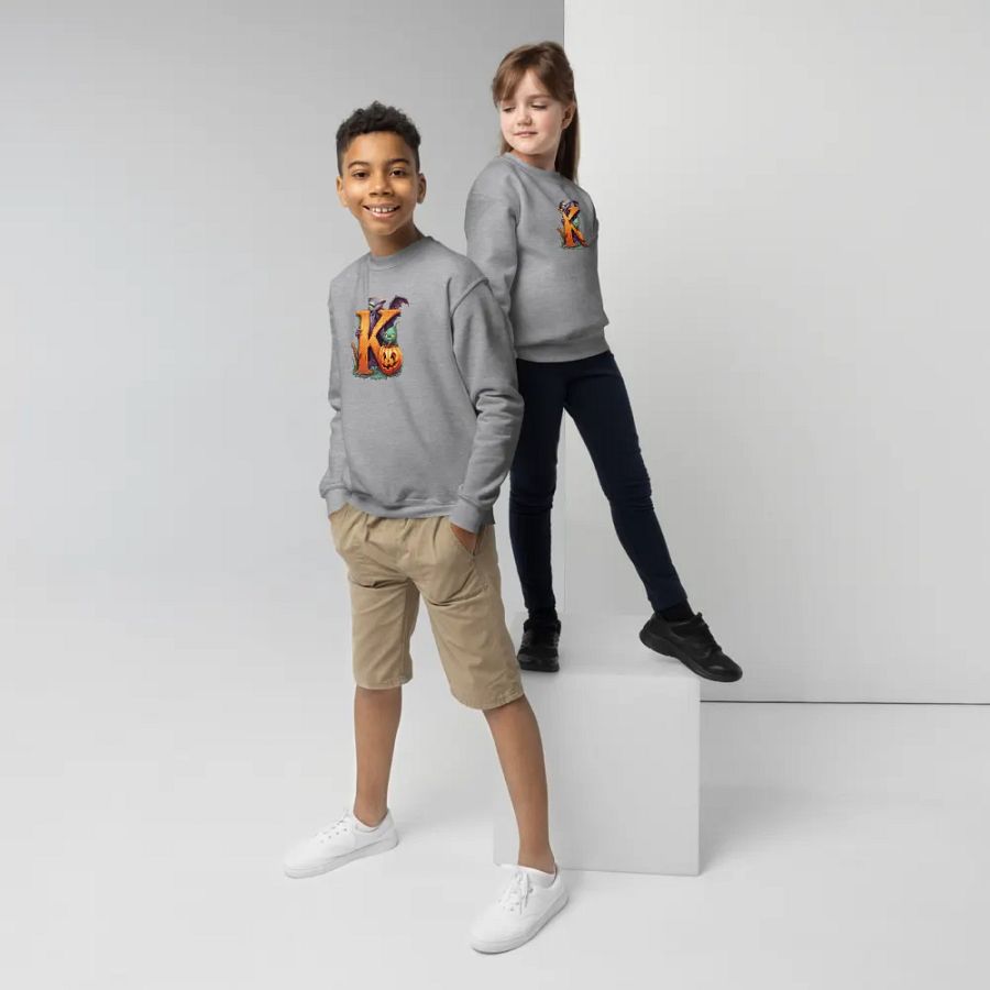 Cute Halloween Monogram Letter K Sweatshirt product image (6)