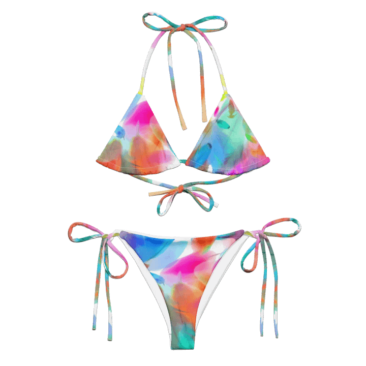 Colorful Feather Pattern Design String Bikini - v1 product image (1)