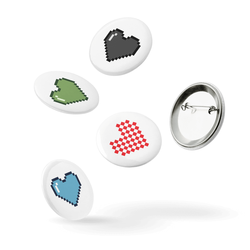 Pixel Heart Pin Button Set product image (12)