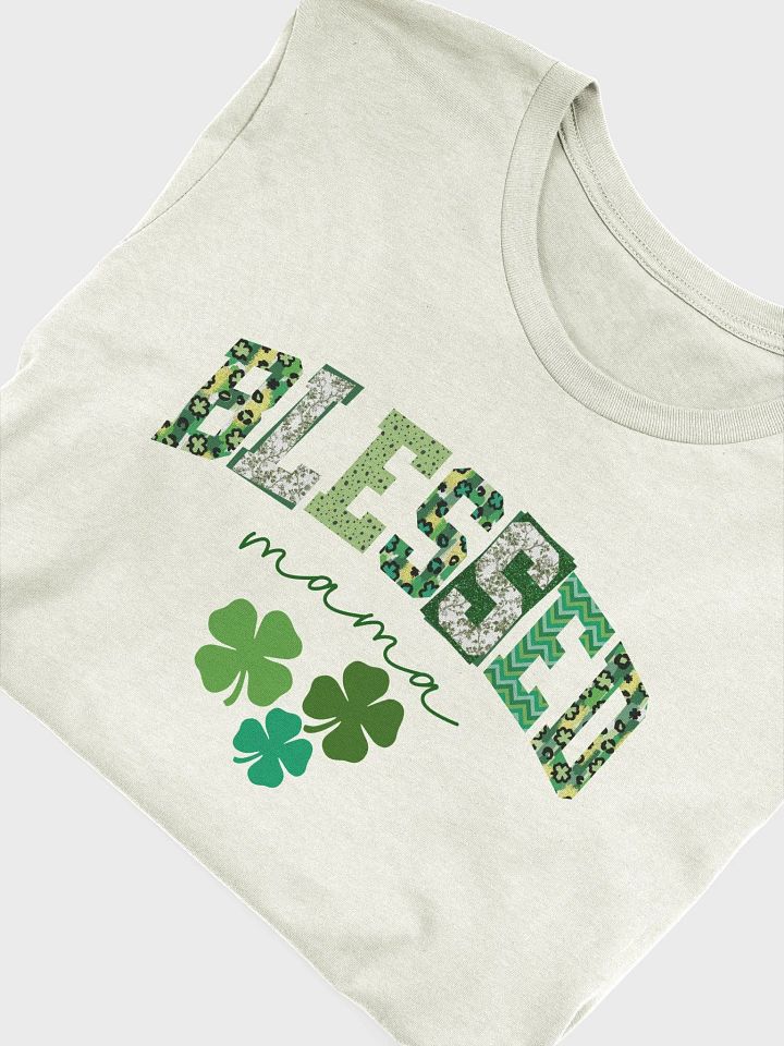 St Patricks Day Blessed Mama Shirt - Clover t-shirt for Mother of three product image (6)