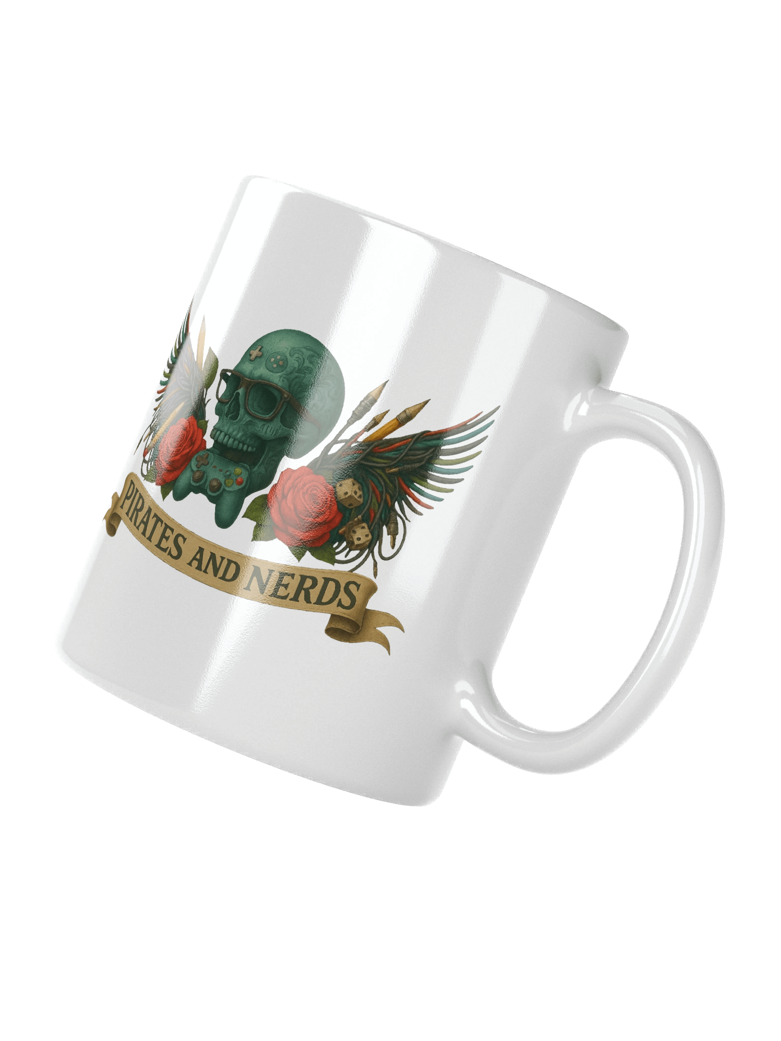 Pirates and Nerds White Glossy Mug product image (7)