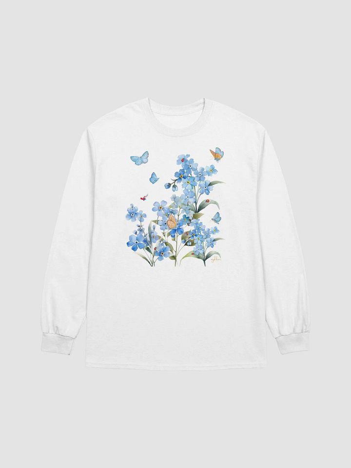 Forget-Me-Not Whispers Long Sleeve Tee | 100% Cotton, Floral Design with Butterflies | Inclusive Sizes product image (1)