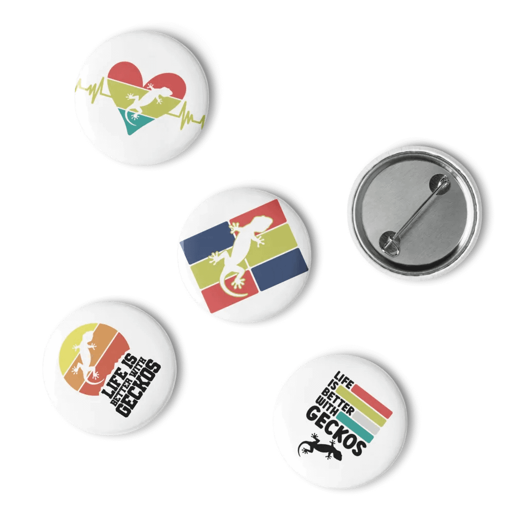 Glossy Color Collection: Pin Button Set with Geckos all over product image (10)