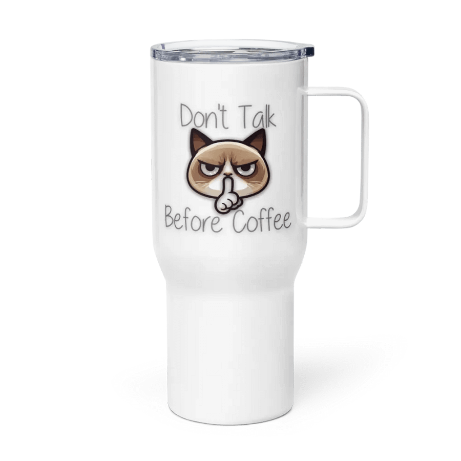 Don't talk before coffee Travel Mug with a Handle product image (4)