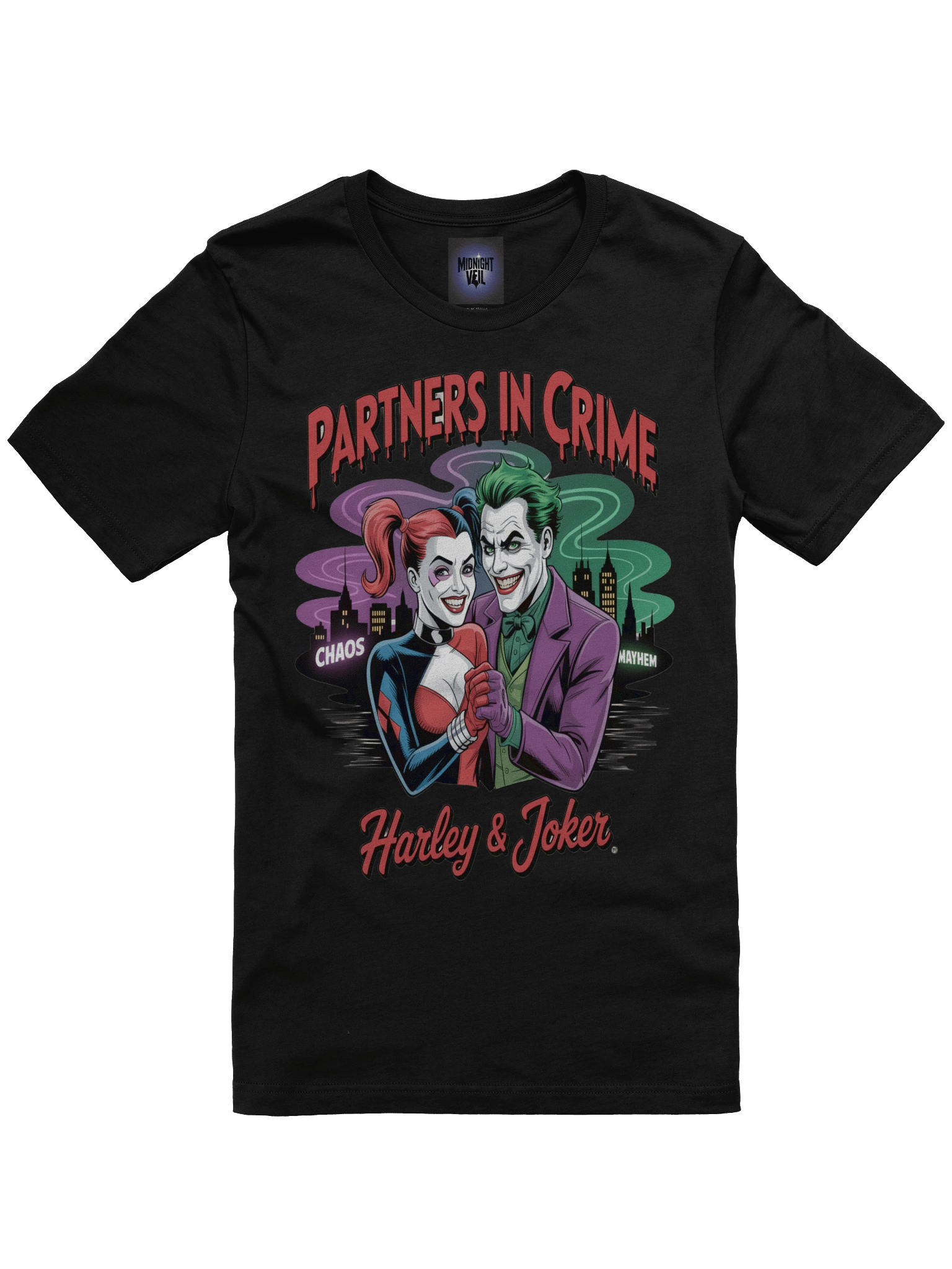 Partners in Crime: Harley Quinn and Joker's Chaos Mayhem Graphic Tee product image (3)