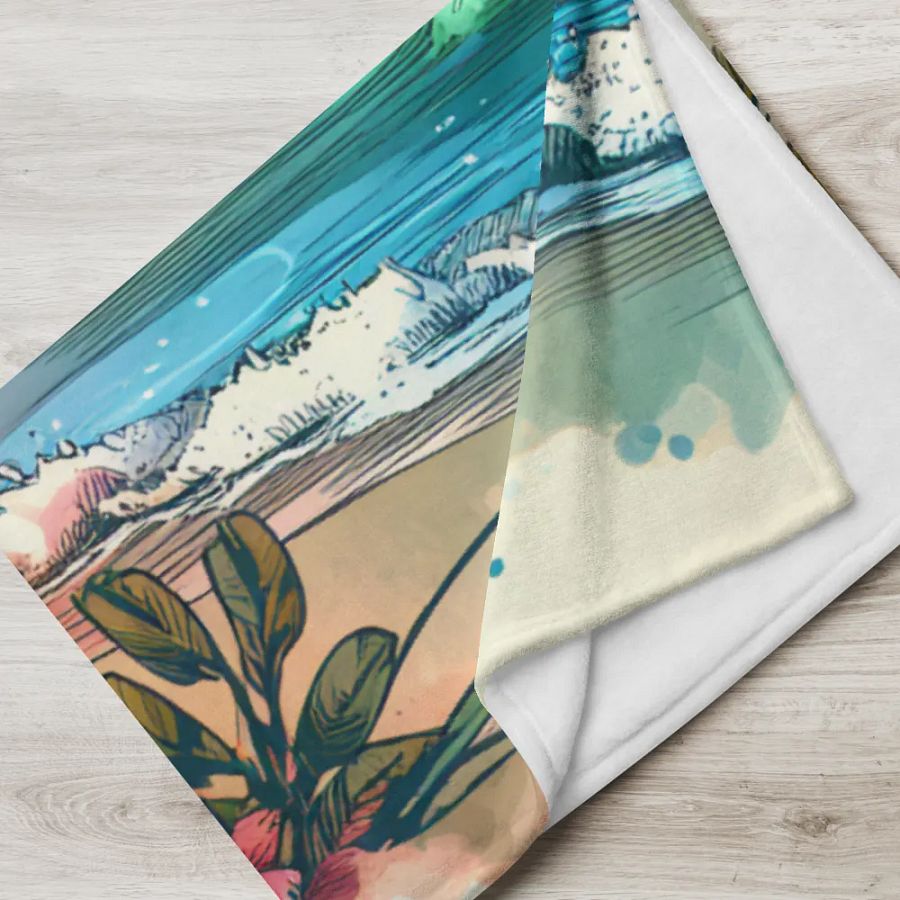 Stunning Beach Watercolor Throw Blanket product image (6)