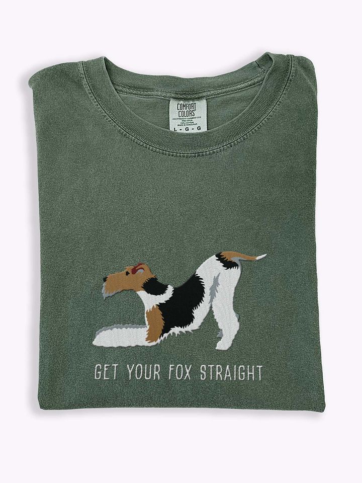 Get Your Fox Straight T-Shirt(Embroidered) of a Wire Fox Terrier(Black, White, & Tan 2) product image (1)