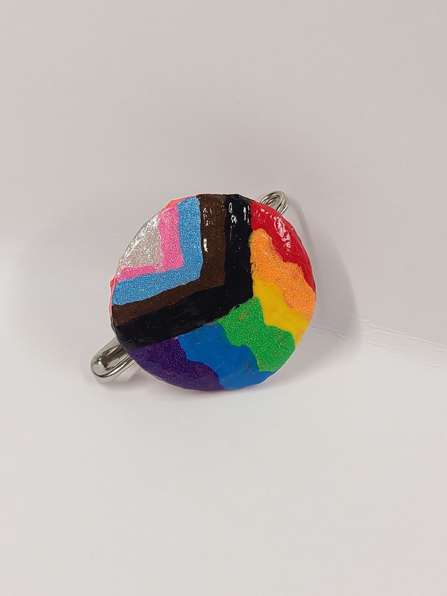 Pride bottle cap pin product image (1)