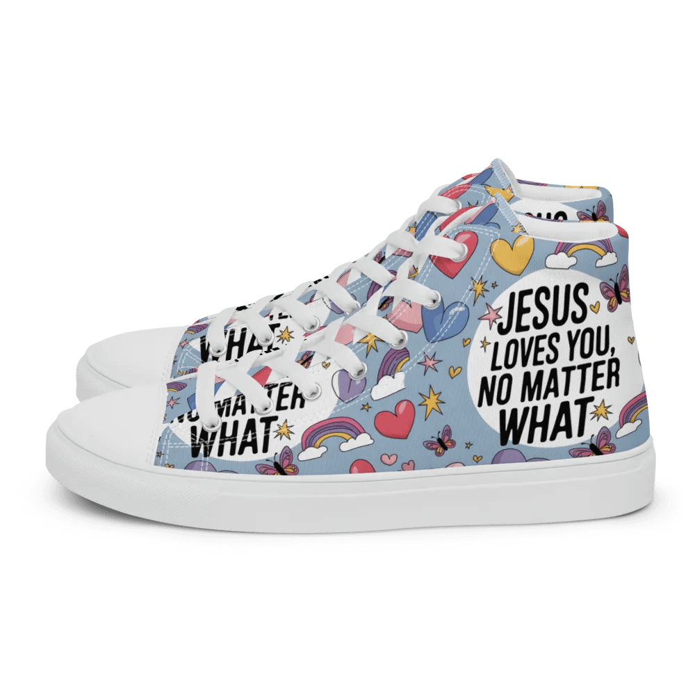 Inspirational Christian High-Top Sneakers – Jesus Loves You product image (1)