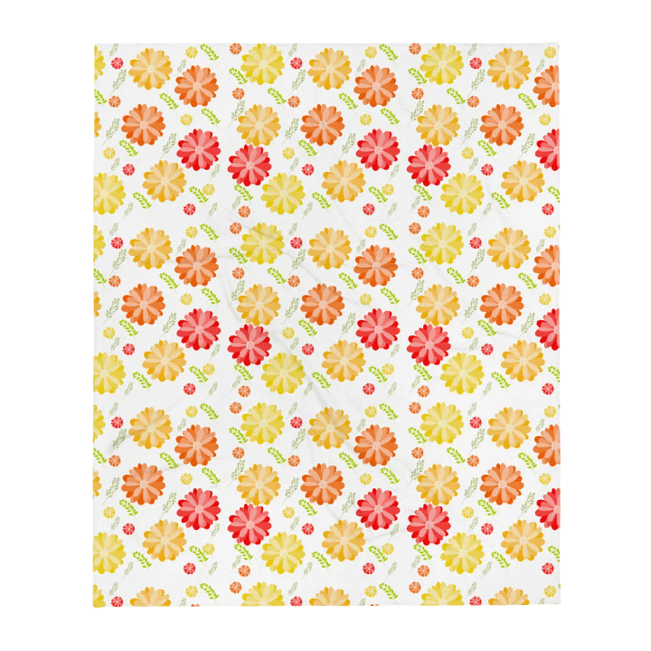 Orange Floral Blanket product image (2)