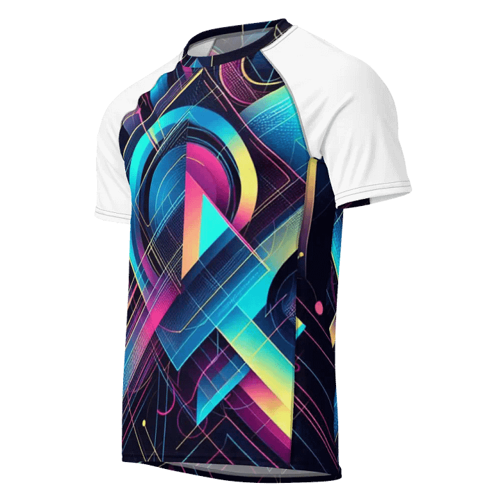 Futurist Geometric Men's Rash Guard |Ai Design product image (1)