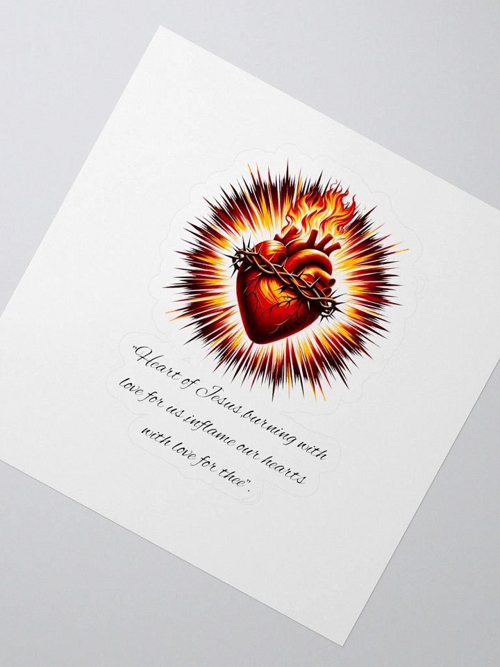 Sacred Heart Flame Kiss Cut Stickers product image (2)