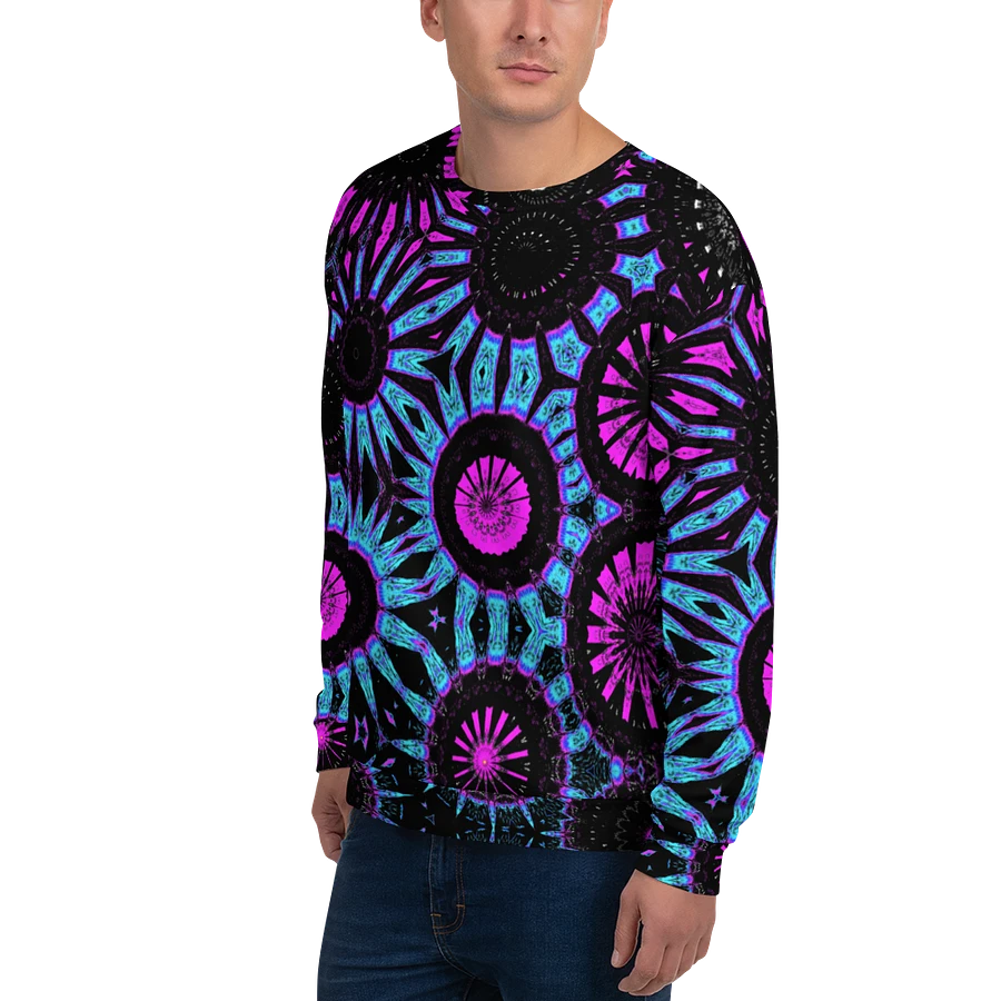 Abstract Circular Shapes in Turquoise, Black and Pink Unisex Sweatshirt product image (9)