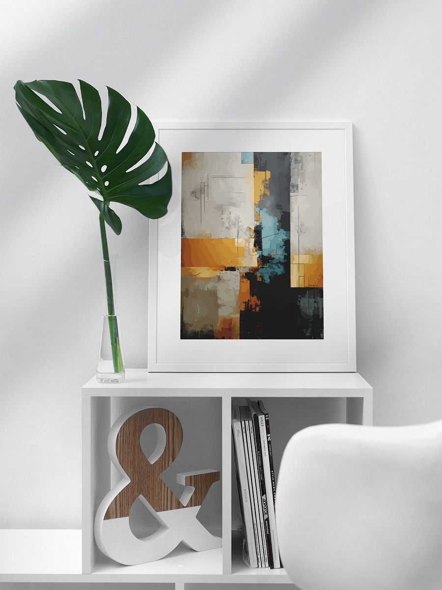 Urban Abstract Artwork Poster, Modern Industrial Wall Art, Rich Earth Tones with Teal Accents, Statement Piece for Home Decor product image (3)